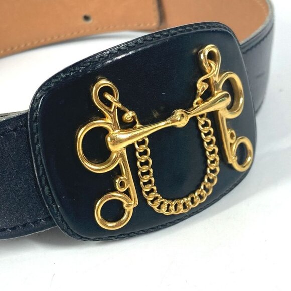 Hermes Belt Vintage Buckle Leather Black main image 9